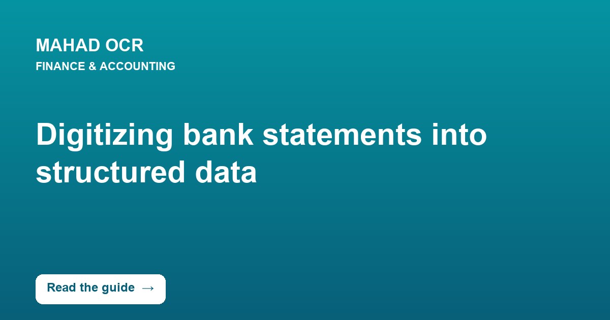 Digitizing bank statements into structured data