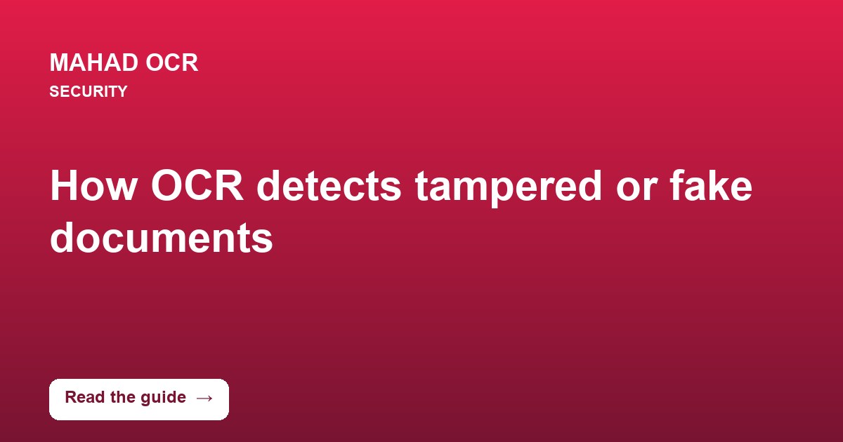 How OCR detects tampered or fake documents
